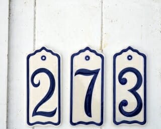 House Number blue and white mixed 2