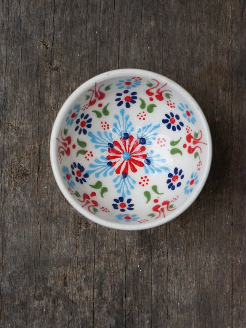 5cm Hand Painted Turkish bowl white