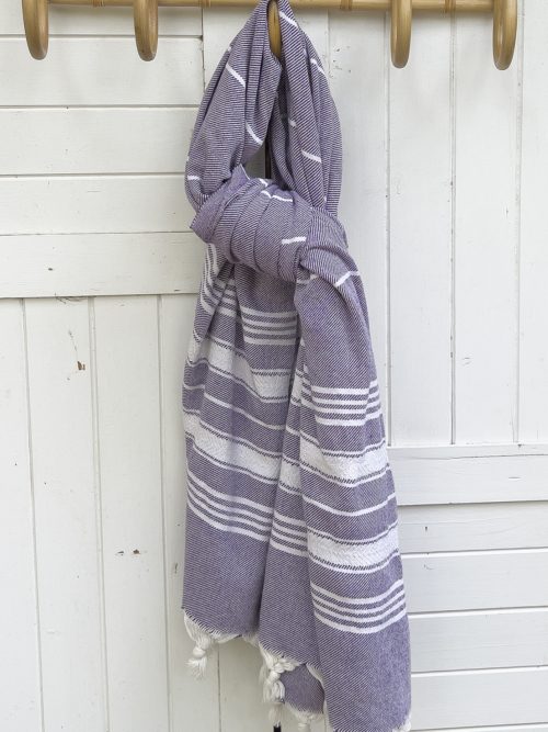 Purple Turkish Towel in knot