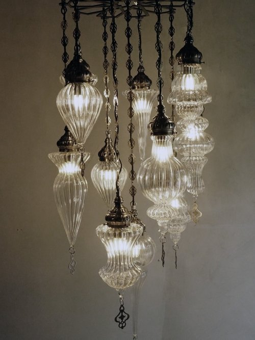 11 piece glass chandelier handmade in Turkey