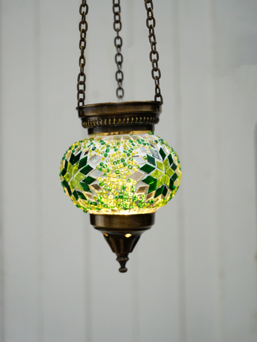 10cm Hanging Mosaic Candle Holder Green