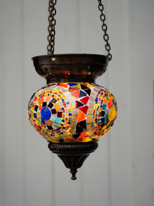 12cm Hanging Mosaic Candle Holder Button