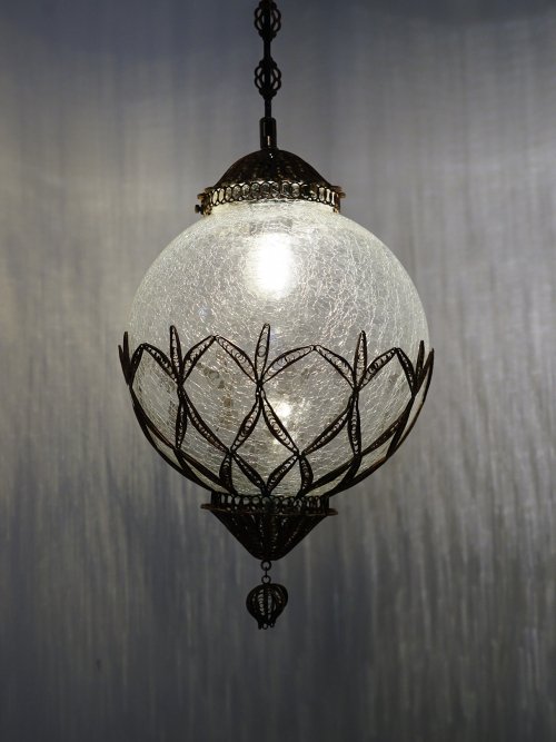 Lilian sphere cracked glass ceiling light