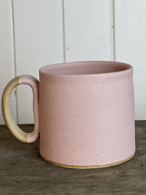 Dusty Pink Handmade Ceramic Mug Made in Byron Bay from the top